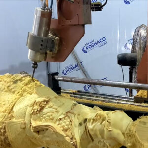 Máy CNC 5 trục của Vitenda đang đục tượng tại Sơn Đồng 2025