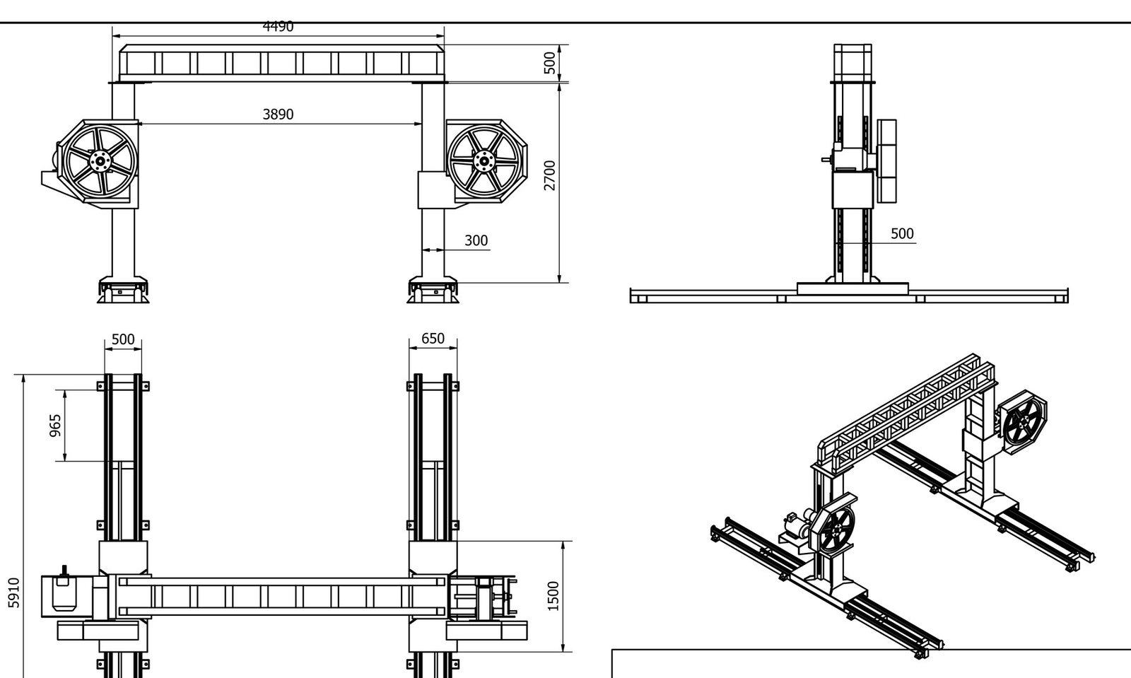 Bản vẽ kỹ thuật máy cắt dây CNC Vitenda với các kích thước tổng quan