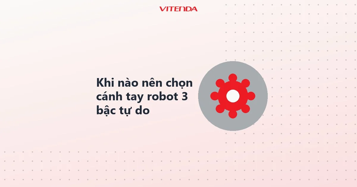Đồ hoạ biểu tượng bánh răng kèm tiêu đề khi nào nên chọn cánh tay robot 3 bậc tự do
