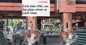 Máy CNC Vitenda với hai cột, động cơ servo và trục chính, kèm tiêu đề Linh kiện CNC
