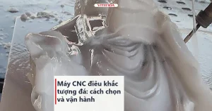 Đầu dao máy CNC điêu khắc tượng đá phay bức tượng đá trắng có dòng nước làm mát